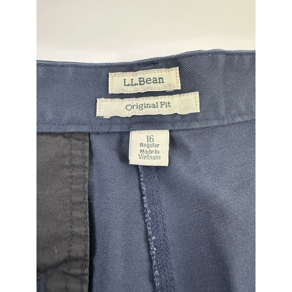 LL Bean Original Fit Chino Bermuda Shorts 9" Navy Cotton 274910 Women Regular 16 - Picture 7 of 16